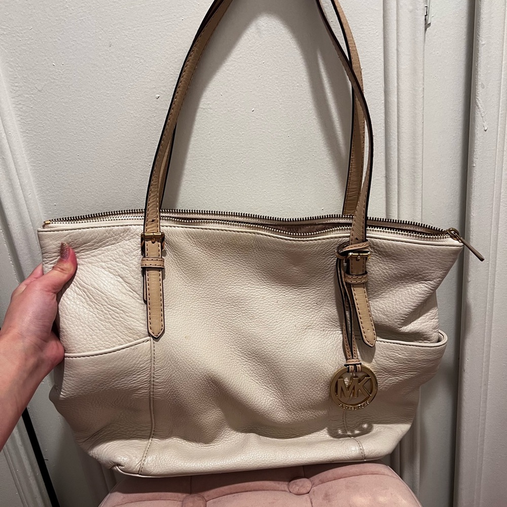 Michael Kors Beige Leather Tote
